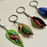 Hand-Carved Pili Nut Shell Keychain